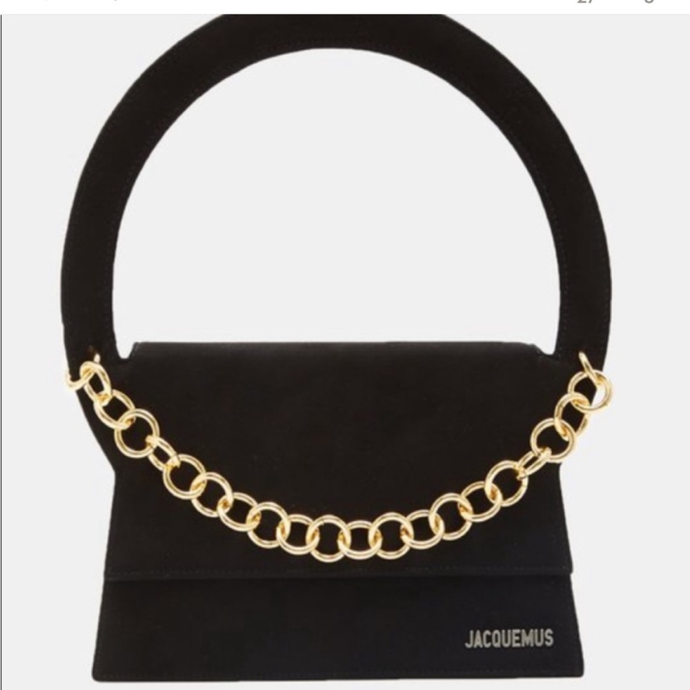 Jacquemus chain Handbag suede in black